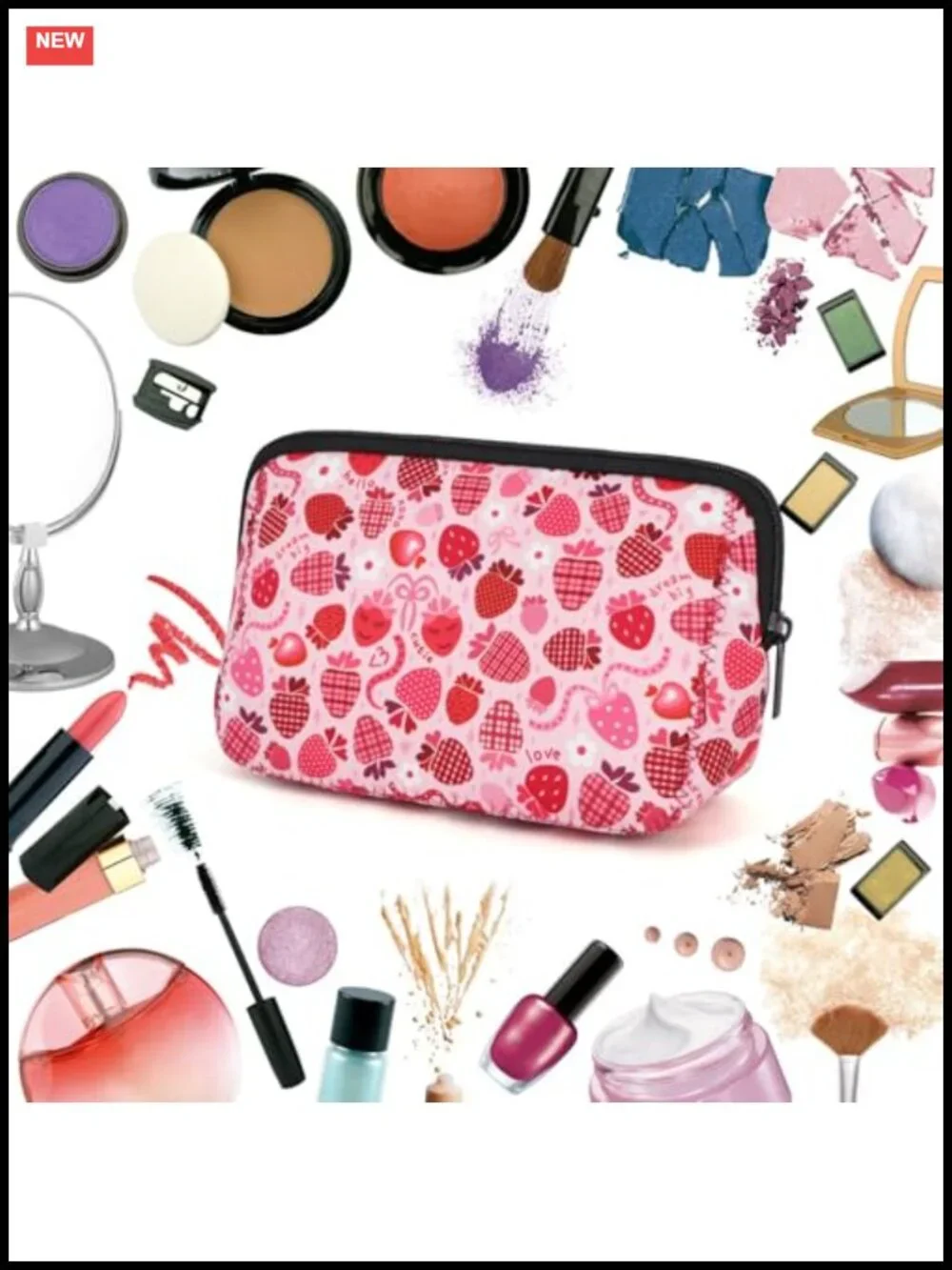 Waterproof Neoprene Cosmetic Bag Travel Toiletry Makeup Organizer Pouch Zipper